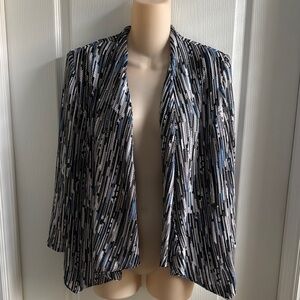 Striped Open Front Cardigan-L